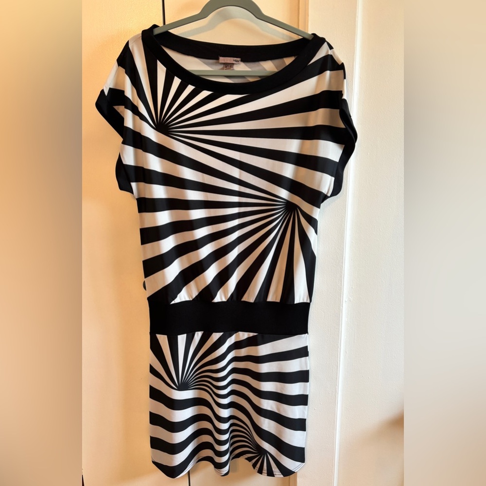 Black and White Midi Dress